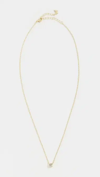 By Adina Eden Mini Cubic Zirconia Bezel Pendant Necklace Gold One Size | Thumbnail 4
