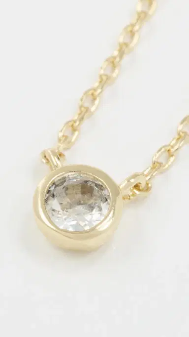 By Adina Eden Mini Cubic Zirconia Bezel Pendant Necklace Gold One Size | Thumbnail 5
