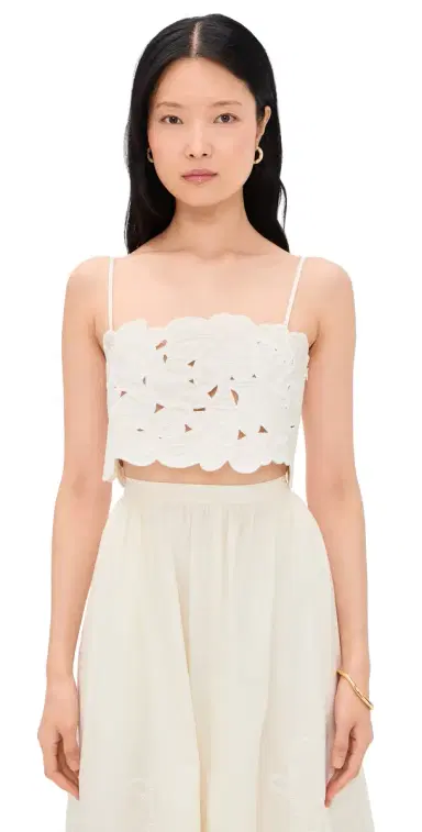 Cinq à Sept Paisley Bloom Ember Caterina Top Cream/White | Thumbnail 1