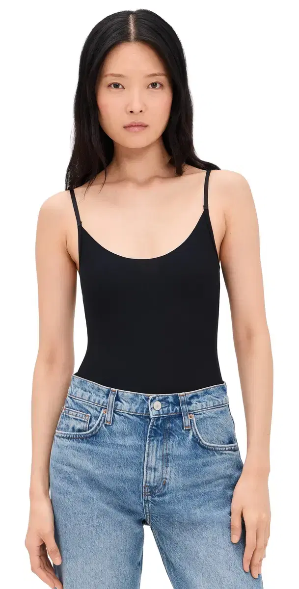 Butter Cami Thong Bodysuit Black