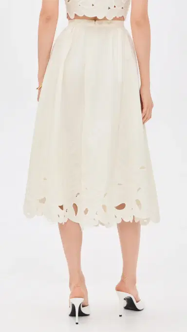 Cinq à Sept Paisley Bloom Embroidered Espe Skirt | Thumbnail 3