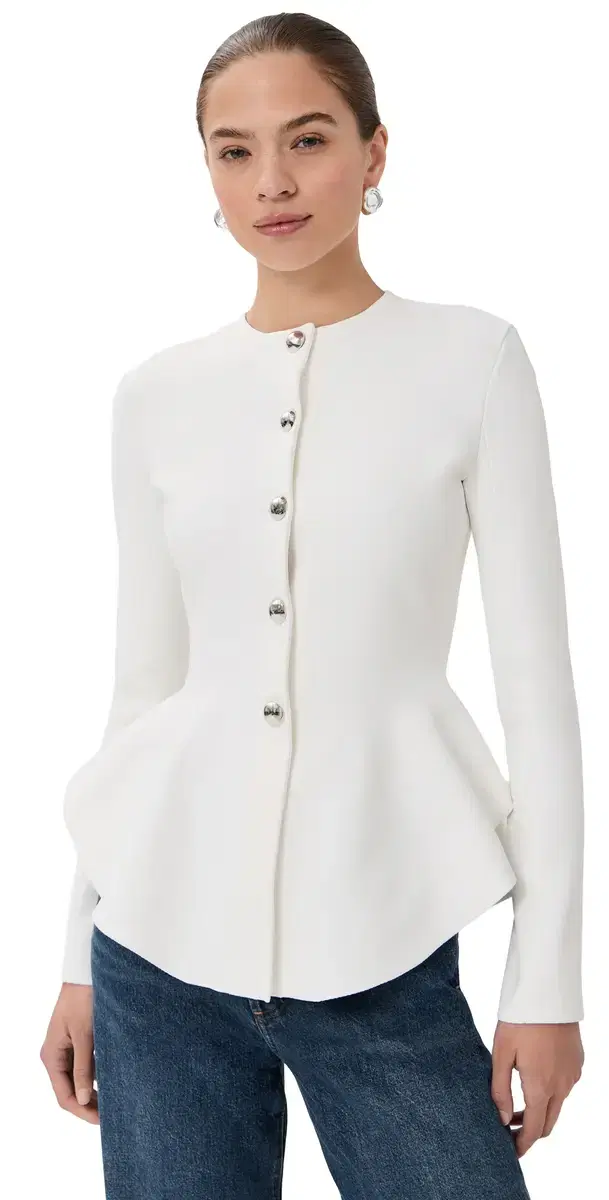 Dasha Jacket in Compact Viscose Off White