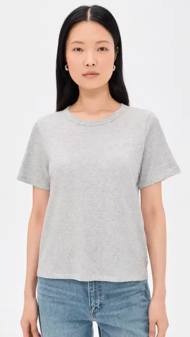 Faherty Sunwashed Essential Tee Dune Grey Heather | Thumbnail 2 Faherty Sunwashed Essential Tee Dune Grey Heather | Thumbnail 2