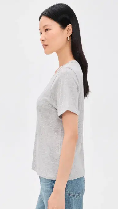 Faherty Sunwashed Essential Tee Dune Grey Heather | Thumbnail 4 Faherty Sunwashed Essential Tee Dune Grey Heather | Thumbnail 4