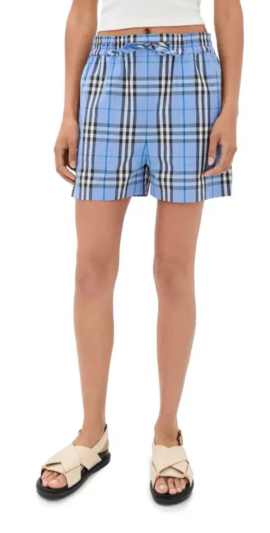 Burberry Evelyn Check Shorts Cornflower Blue | Thumbnail 1 Burberry Evelyn Check Shorts Cornflower Blue | Thumbnail 1