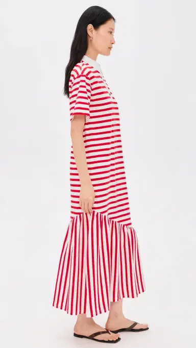 Never Fully Dressed Red Stripe Jersey Dress Red | Thumbnail 4 Never Fully Dressed Red Stripe Jersey Dress Red | Thumbnail 4
