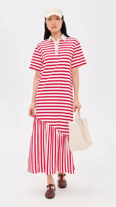 Never Fully Dressed Red Stripe Jersey Dress Red | Thumbnail 5 Never Fully Dressed Red Stripe Jersey Dress Red | Thumbnail 5