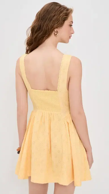 Free People Can't Help It Mini Dress Golden Apricot Combo | Thumbnail 3