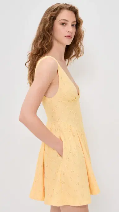 Free People Can't Help It Mini Dress Golden Apricot Combo | Thumbnail 4