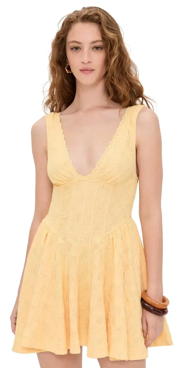 Free People Can't Help It ini Dress Golden Apricot Combo
