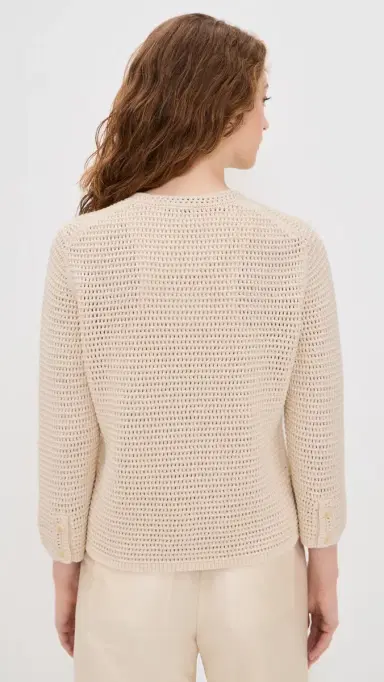 Vince Crochet Cardi Jacket Natural | Thumbnail 3