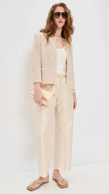 Vince Crochet Cardi Jacket Natural | Thumbnail 5