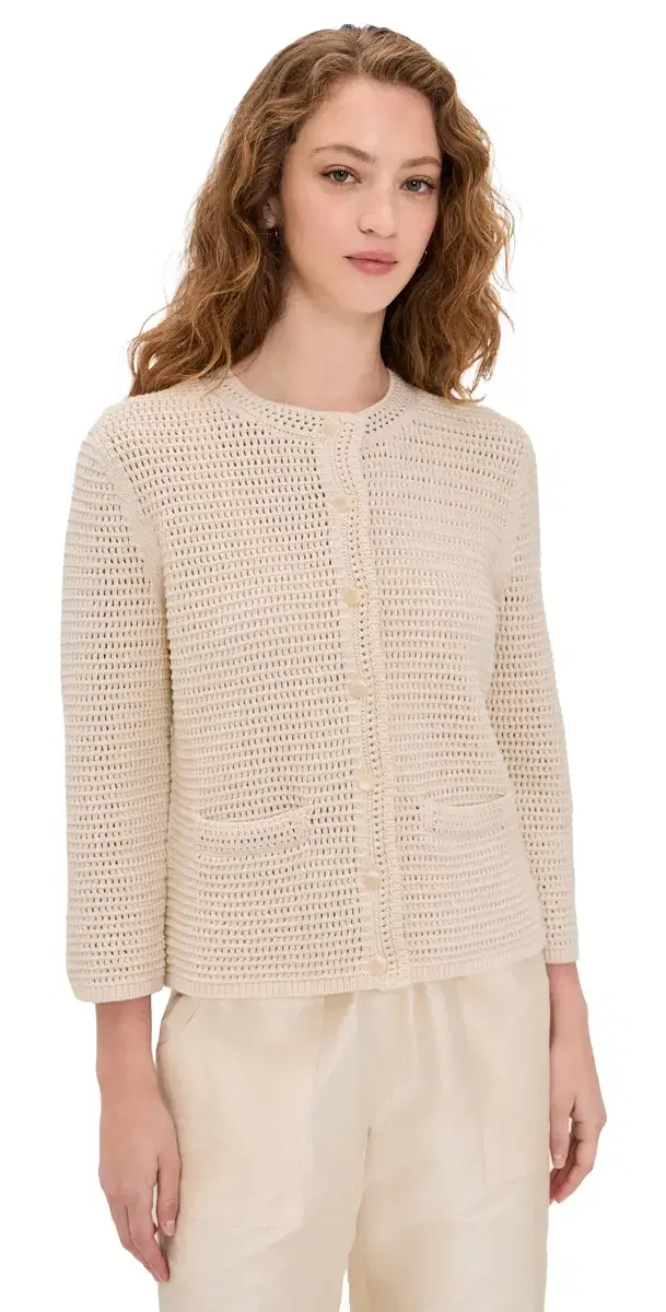 Vince Crochet Cardi Jacket Natural