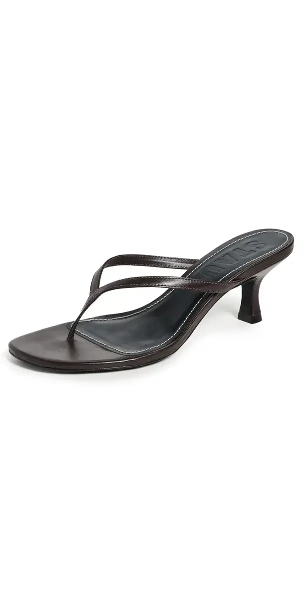 STAUD Freja Kitten Heel Sandals Espresso