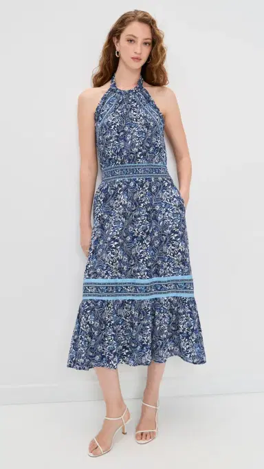 Ramy Brook Printed Delia Dress Navy Floral | Thumbnail 2