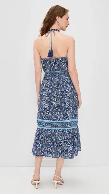 Ramy Brook Printed Delia Dress Navy Floral | Thumbnail 3