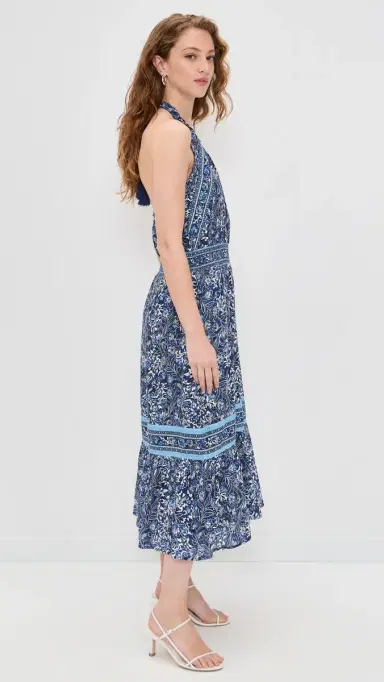 Ramy Brook Printed Delia Dress Navy Floral | Thumbnail 4
