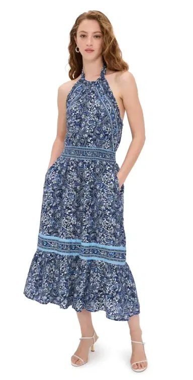 Ramy Brook Printed Delia Dress Navy Floral | Thumbnail 1