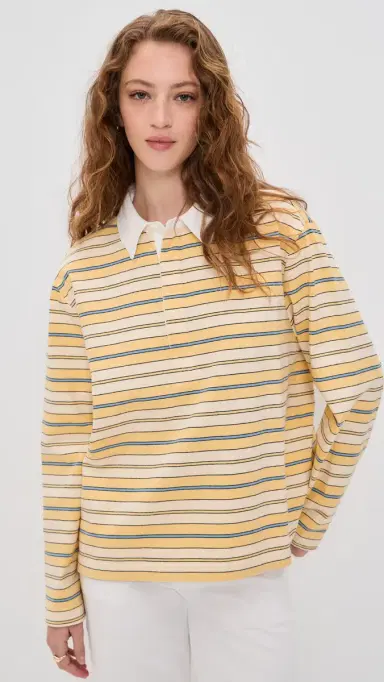 Joe's Jeans The Dylan Oversized Rugby Shirt Panna Cotta ulti | Thumbnail 2 Joe's Jeans The Dylan Oversized Rugby Shirt Panna Cotta ulti | Thumbnail 2