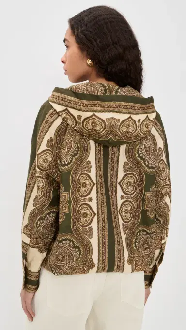 Zimmermann Mahon Hooded Shirt Olive Paisley | Thumbnail 3 Zimmermann Mahon Hooded Shirt Olive Paisley | Thumbnail 3
