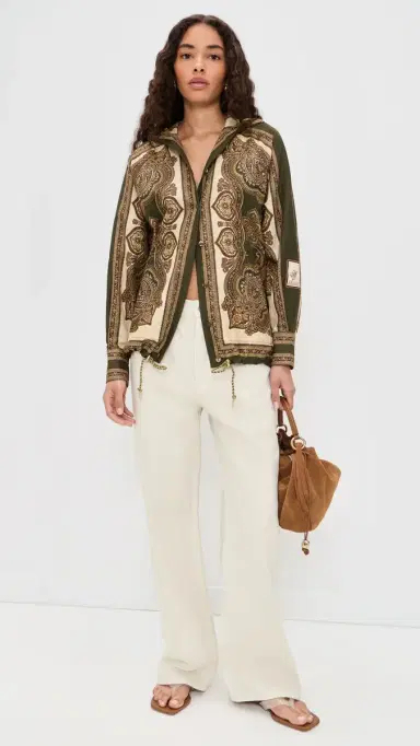 Zimmermann Mahon Hooded Shirt Olive Paisley | Thumbnail 5 Zimmermann Mahon Hooded Shirt Olive Paisley | Thumbnail 5