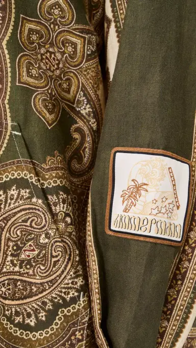 Zimmermann Mahon Hooded Shirt Olive Paisley | Thumbnail 6 Zimmermann Mahon Hooded Shirt Olive Paisley | Thumbnail 6