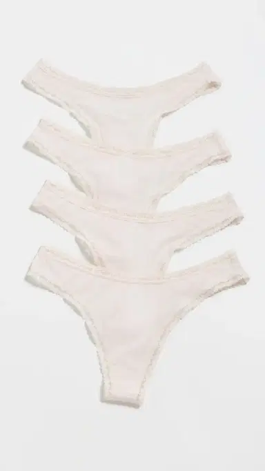 Stripe & Stare Thong Panties 4 Pack Pink-A-Boo | Thumbnail 2