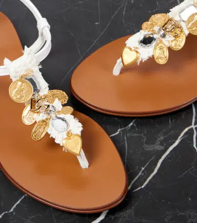 Dolce & Gabbana Embellished leather thong sandals | Thumbnail 3 Dolce & Gabbana Embellished leather thong sandals | Thumbnail 3