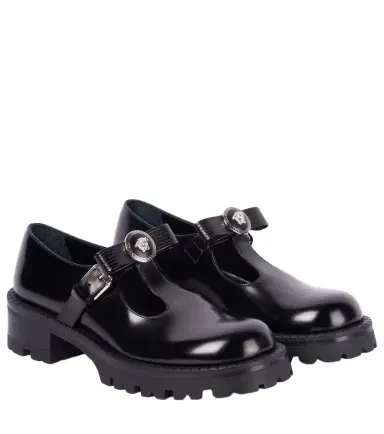 Versace Gianni Ribbon leather flats | Thumbnail 1