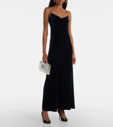 Asceno Alberta velvet slip dress | Thumbnail 3