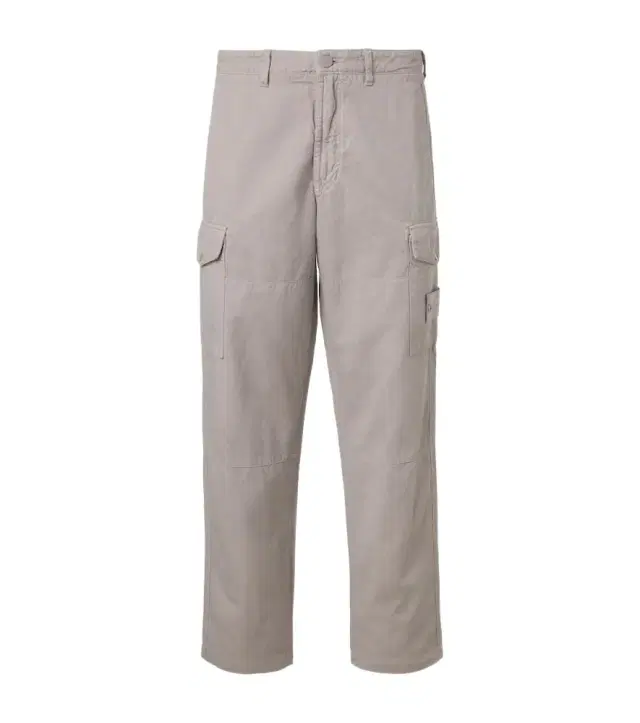 Cotton and linen canvas cargo pants