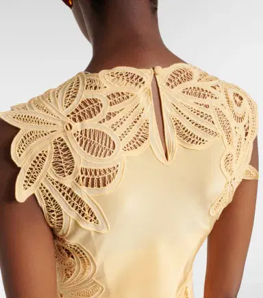 Ulla Johnson Idra lace-trimmed silk midi dress | Thumbnail 2