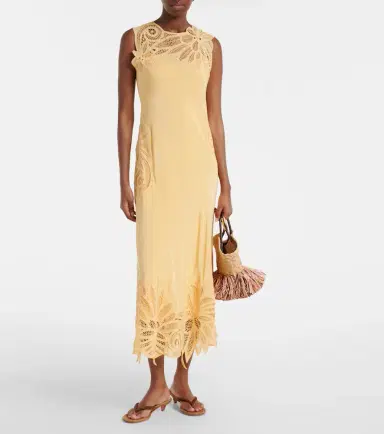 Ulla Johnson Idra lace-trimmed silk midi dress | Thumbnail 4