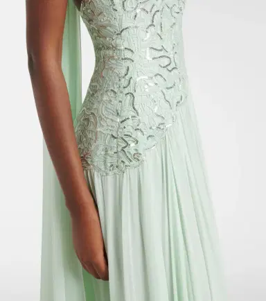 Elie Saab Sequined silk-blend gown | Thumbnail 7