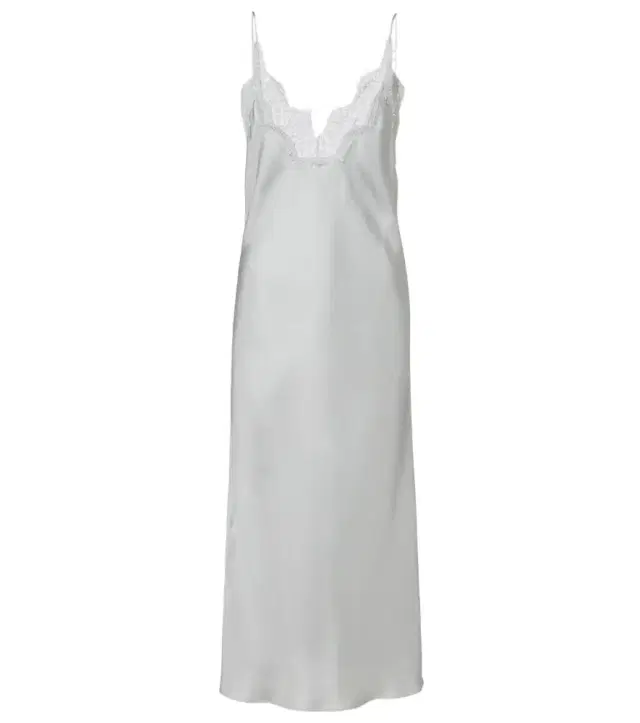 Róhe Lace-trimmed silk slip dress