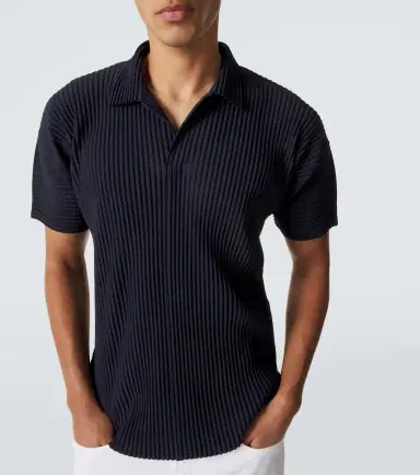 Homme Plissé Issey Miyake Homme Plissé Issey Miyake Basics pleated polo shirt | Thumbnail 2