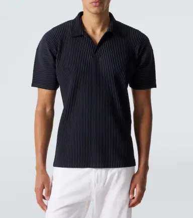 Homme Plissé Issey Miyake Homme Plissé Issey Miyake Basics pleated polo shirt | Thumbnail 4