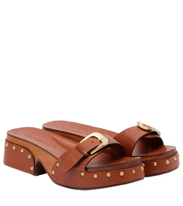 Alight leather mules