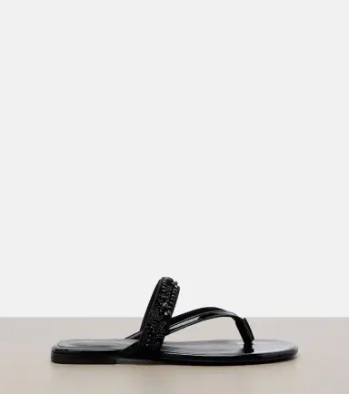 Dries Van Noten Embellished patent leather thong sandals | Thumbnail 2