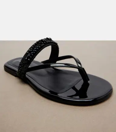 Dries Van Noten Embellished patent leather thong sandals | Thumbnail 3