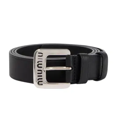 Miu Miu Logo leather belt | Thumbnail 1 Miu Miu Logo leather belt | Thumbnail 1