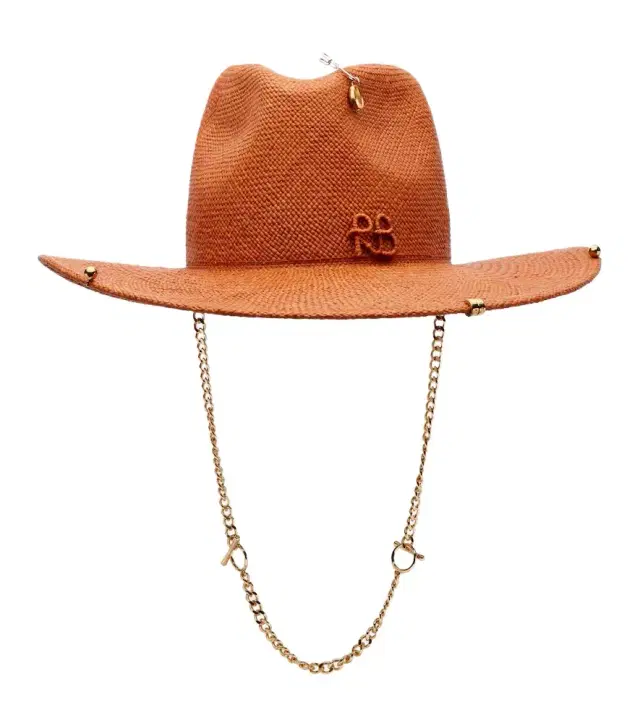 Ruslan Baginskiy Chain-detail straw fedora