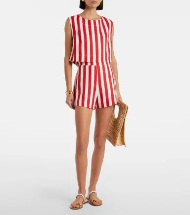 Posse Martina striped linen crop top | Thumbnail 2 Posse Martina striped linen crop top | Thumbnail 2