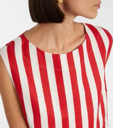 Posse Martina striped linen crop top | Thumbnail 3 Posse Martina striped linen crop top | Thumbnail 3