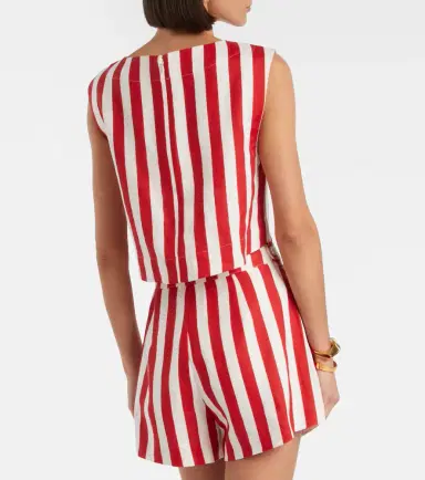 Posse Martina striped linen crop top | Thumbnail 4 Posse Martina striped linen crop top | Thumbnail 4