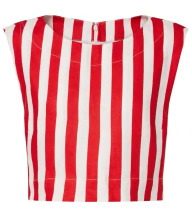 Posse Martina striped linen crop top | Thumbnail 1 Posse Martina striped linen crop top | Thumbnail 1
