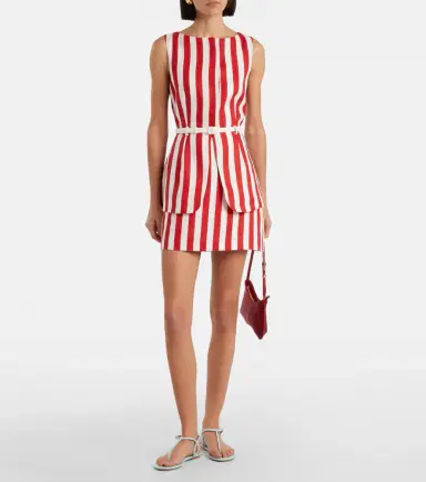 Posse Alice stripped linen miniskirt | Thumbnail 5 Posse Alice stripped linen miniskirt | Thumbnail 5