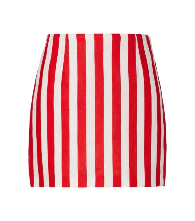 Posse Alice stripped linen miniskirt