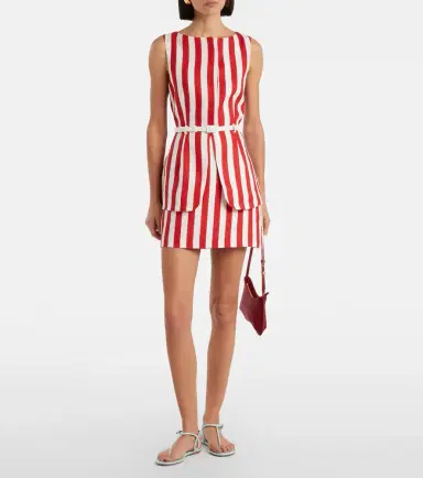 Posse Pamela belted striped linen vest | Thumbnail 3 Posse Pamela belted striped linen vest | Thumbnail 3