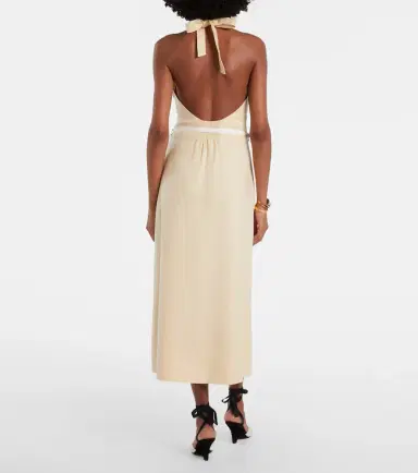 Posse Pamela halterneck linen midi dress | Thumbnail 2